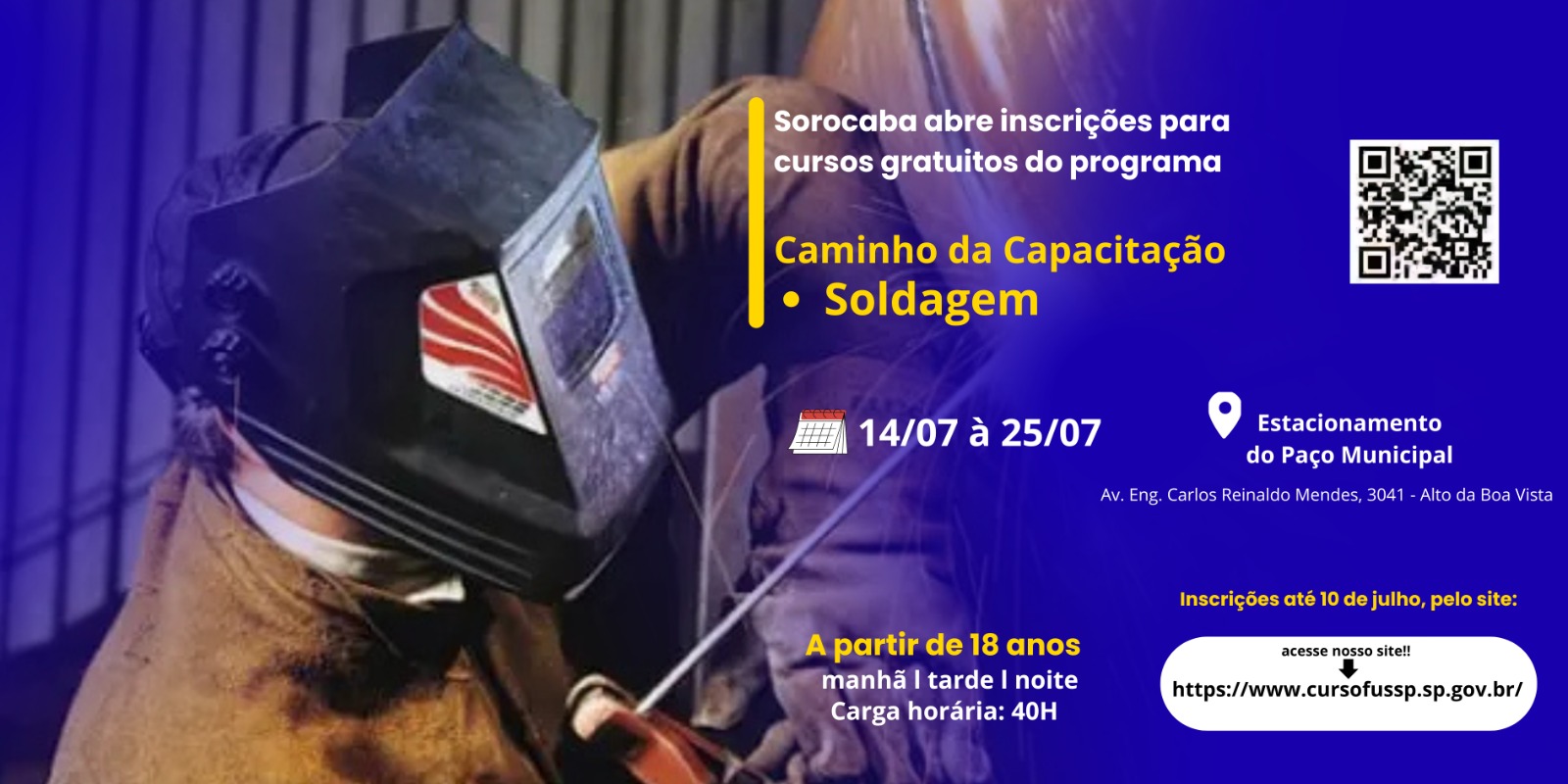 INSCRIÇÕES ABERTAS Curso de Soldagem